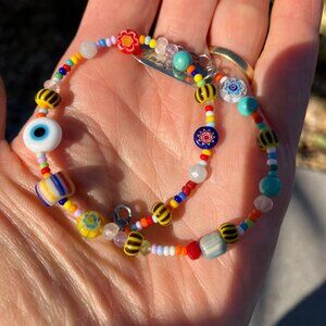 Bunny Shapiro colorful beaded ankle bracelet